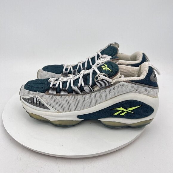 Vintage Reebok DMX Run Men Size 8.5 Silver Ultramarine White Neon Green Shoes - Picture 3 of 15